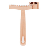 Square Mozambique Garnet & Diamond Accented Ring in Rose Gold