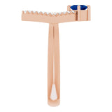 Square Blue Sapphire & Diamond Accented Ring in Rose Gold