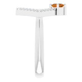 Square Citrine Accented Ring with Diamond Accents in Platinum