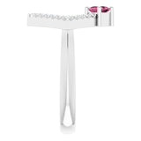 Square Pink Tourmaline & Diamond Accented Ring in White Gold