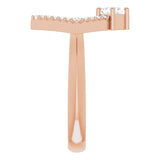 Square White Sapphire & Diamond Accented Ring in Rose Gold