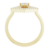 Square White Sapphire & Diamond Accented Ring in Yellow Gold