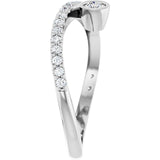 Round White Sapphire Accented Ring with Diamond Accents in Platinum
