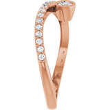 Round White Sapphire & Diamond Accented Ring in Rose Gold