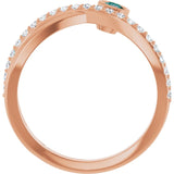 Round Alexandrite Accented Ring with Diamond Accents in Rose Gold