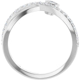 Round White Sapphire Accented Ring with Diamond Accents in Platinum