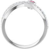 Round Pink Tourmaline & Diamond Accented Ring in White Gold