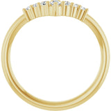 Round White Sapphire Accented Ring in Yellow Gold