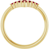 Round Ruby Accented Ring in Yellow Gold