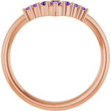 Round Amethyst Accented Ring in Rose Gold
