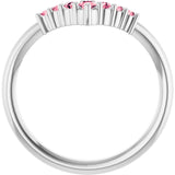 Round Pink Tourmaline Accented Ring in Platinum