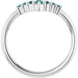 Round Alexandrite Accented Ring in Platinum
