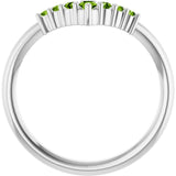 Round Peridot Accented Ring in Platinum