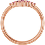 Round Pink Tourmaline Accented Ring in Rose Gold