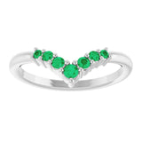 Round Emerald Accented Ring in Platinum