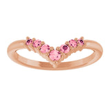 Round Pink Tourmaline Accented Ring in Rose Gold