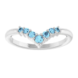 Round Aquamarine Accented Ring in White Gold