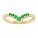 Round Emerald Accented Ring in Yellow Gold
