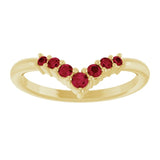 Round Ruby Accented Ring in Yellow Gold