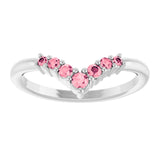 Round Pink Tourmaline Accented Ring in Platinum