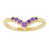 Round Amethyst Accented Ring in Yellow Gold