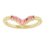 Round Pink Tourmaline Accented Ring in Yellow Gold