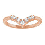 Round White Sapphire Accented Ring in Rose Gold