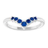 Round Blue Sapphire Accented Ring in Platinum
