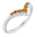 Round Citrine Accented Ring in Platinum