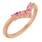 Round Pink Tourmaline Accented Ring in Rose Gold