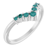 Round Alexandrite Accented Ring in White Gold