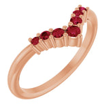 Round Ruby Accented Ring in Rose Gold