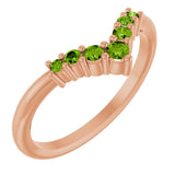 Round Peridot Accented Ring in Rose Gold