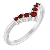 Round Mozambique Garnet Accented Ring in Platinum