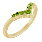 Round Peridot Accented Ring in Yellow Gold