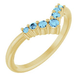 Round Aquamarine Accented Ring in Yellow Gold