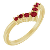 Round Ruby Accented Ring in Yellow Gold