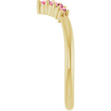 Round Pink Tourmaline Accented Ring in Yellow Gold
