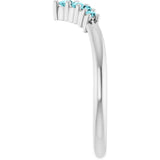 Round Blue Zircon Accented Ring in White Gold