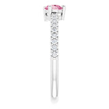 Pear Pink Tourmaline & Diamond Stackable Ring in Gold and Platinum