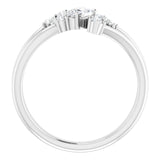 Oval White Sapphire & Diamond Accented Ring in White Gold