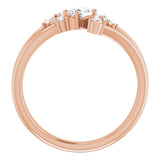 Oval White Sapphire & Diamond Accented Ring in Rose Gold