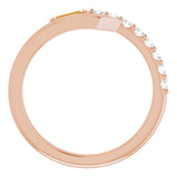 Straight Baguette Citrine & Diamond Accented Ring in Rose Gold