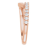 Straight Baguette Blue Sapphire & Diamond Ring in Rose Gold