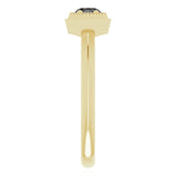 Round Black Onyx Solitaire Ring in Yellow Gold