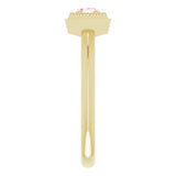 Round Pink Sapphire Solitaire Ring in Yellow Gold