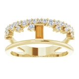 Straight Baguette Citrine & Diamond Ring in Yellow Gold