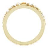 Straight Baguette Citrine & Diamond Ring in Yellow Gold
