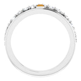 Straight Baguette Citrine & Diamond Negative Space Ring in Platinum