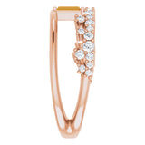 Straight Baguette Citrine & Diamond Ring in Rose Gold
